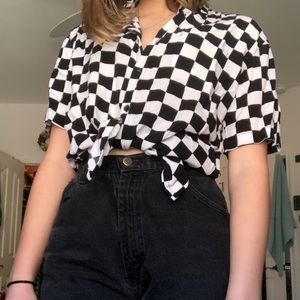 Checkered Urban Outfitters Button Down Top